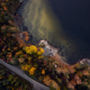 An aerial view of the swedish archipelago.