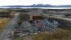 An aerial photo of scrap metals