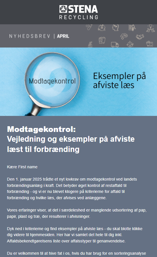 modtagekontrol nyhedsbrev