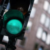 A green trafic light.