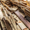 A pile of waste wood ready for recycling.